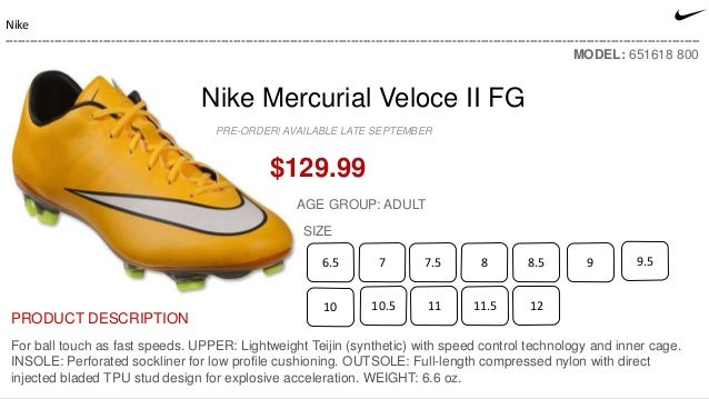 nike product description