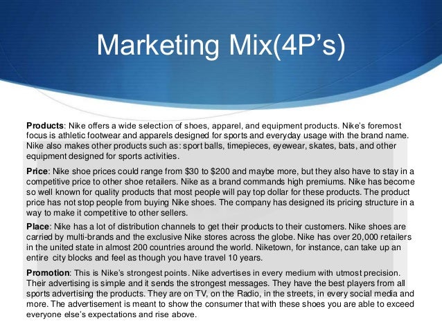 nike 4ps marketing mix