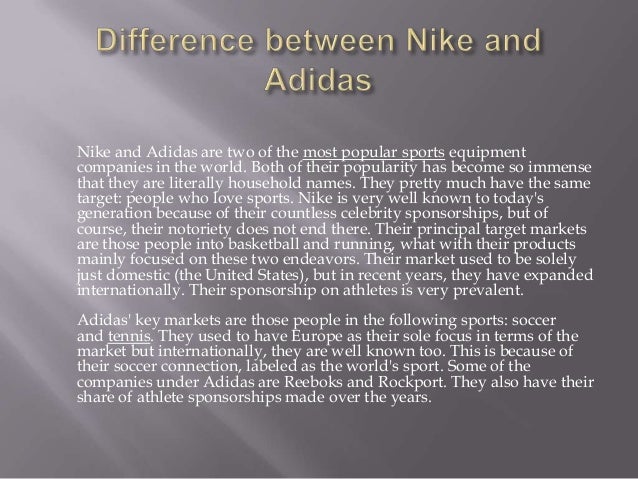 differences between nike and adidas