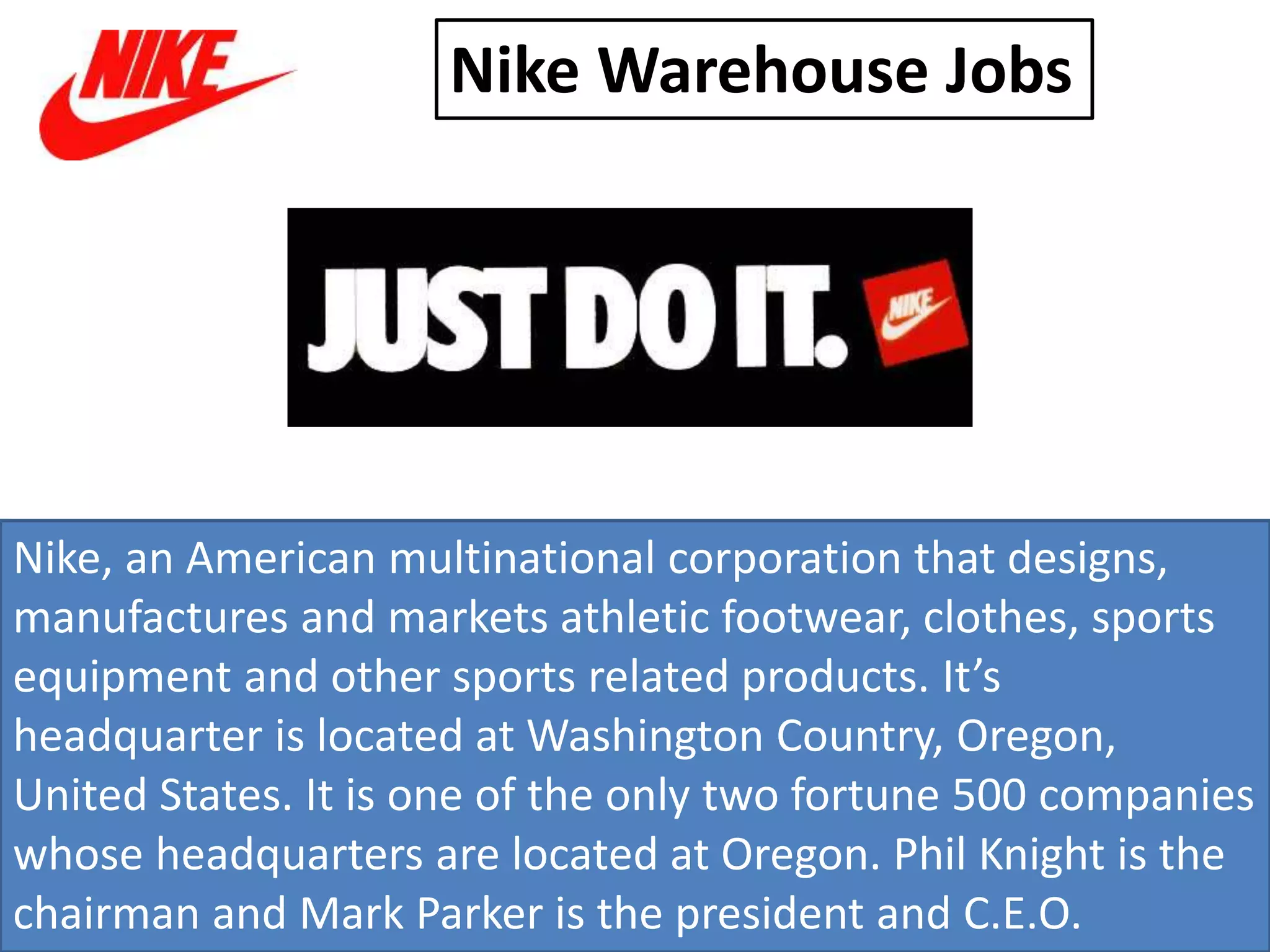 Nike warehouse jobs | PPT