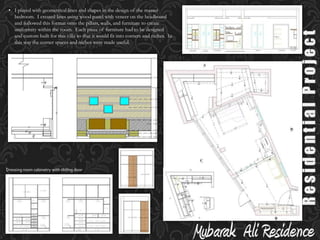 Mubarak Ali Residence project was one of my first projects as a freelance designer.  It was an odd-shaped villa located on Spurtank Road, a posh area of Chennai.  This villa was built to resemble a sailing ship.  Because of this architectural layout, wide middle and narrow ends, the villa required support columns and connecting beams at odd angles, creating nooks and niches, which made the interior design a challenging task.