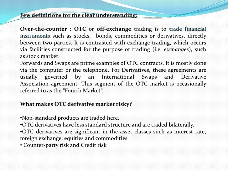 Over the counter forex market
