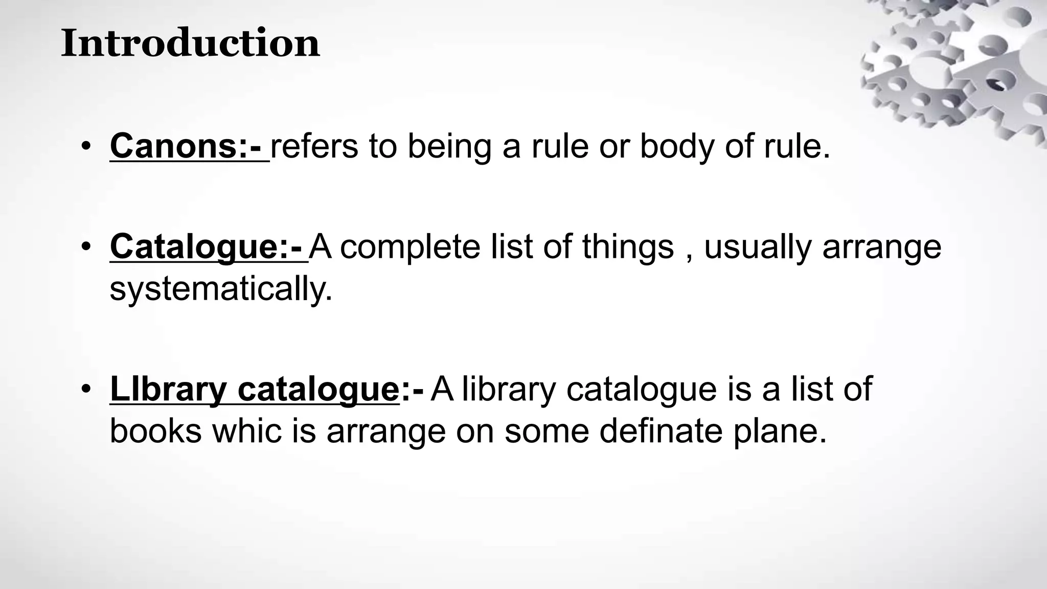 CANONS OF CATALOGUING ppt PPTX