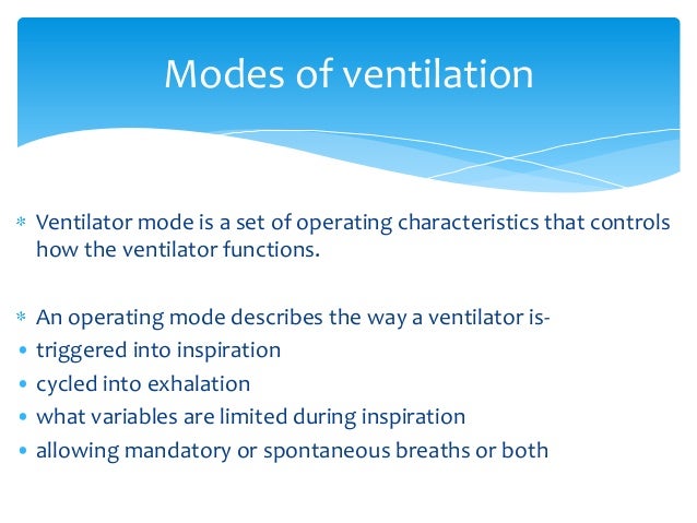 modes of ventilation