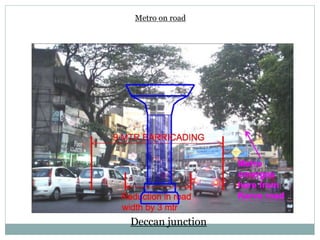 Metro on road 
Deccan junction 
 