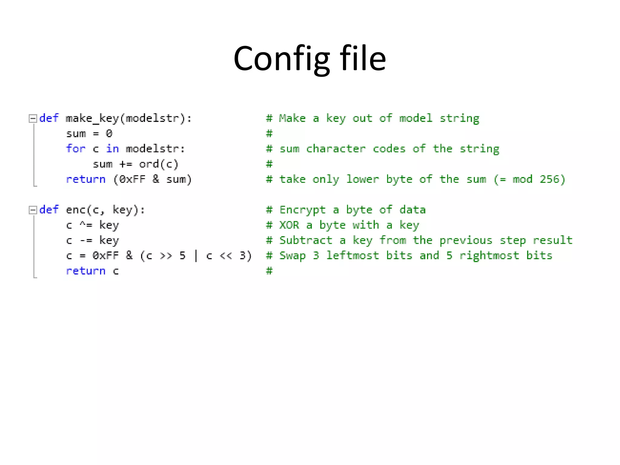 Config file
 