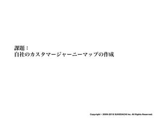 SUKEDACHI
Copyright © 2009-2016 SUKEDACHI Inc. All Rights Reserved.
課題：
自社のカスタマージャーニーマップの作成
 