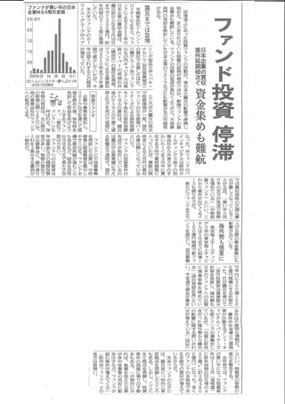 Nikkei news 2011.03.25 ファンド投資停滞
