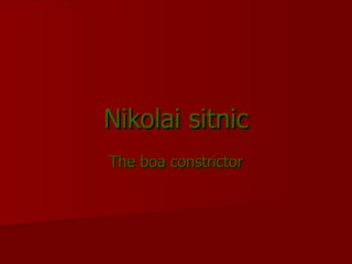 Nikolai sitnic The boa constrictor 
