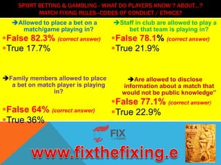 Match Fixing Example MATCH FIXING SPORT EVENT MANIPULATION IN EU MEMBER STATES | PPTX