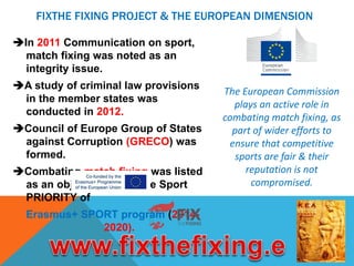 Match Fixing Example MATCH FIXING SPORT EVENT MANIPULATION IN EU MEMBER STATES | PPTX