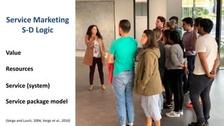 5
Service Marketing
S-D Logic
(Vargo and Lusch, 2004, Vargo et al., 2010)
Service package model
Resources
Value
Service (system)
 