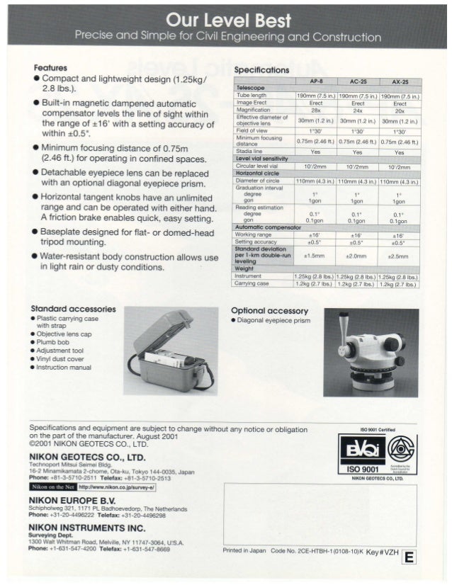 Nikon auto level, AUTOLEVEL NIKON AC2S, 085282731888