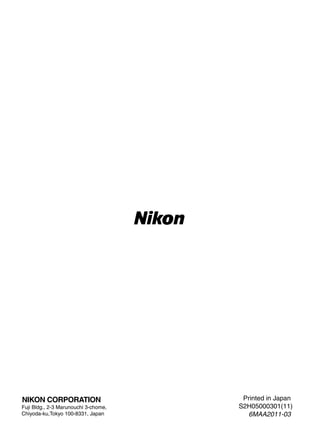 Printed in Japan
S2H05000301(11)
  6MAA2011-03
 