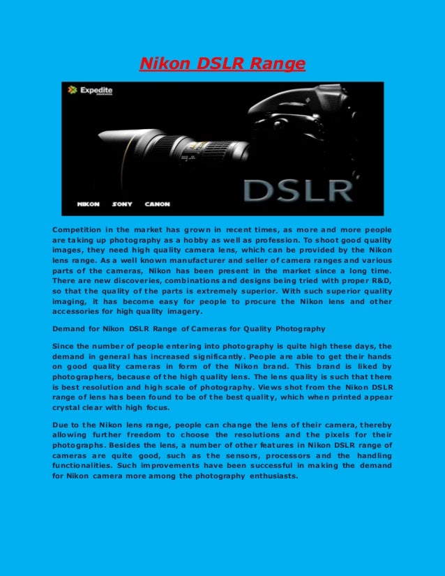 Nikon dslr range