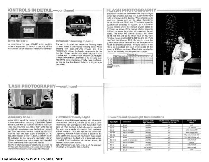 Nikon FG manual