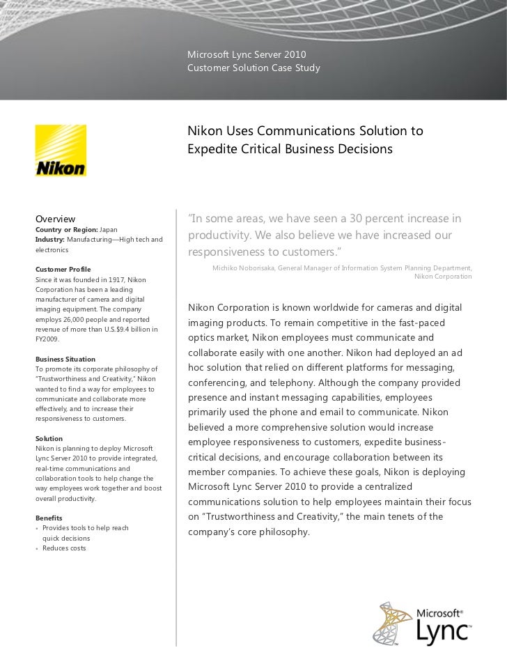 Microsoft lync 2010 case studies