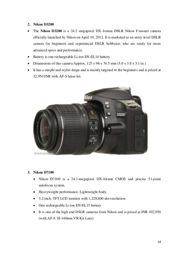 Comparative study on DSLR Camera Brands in India