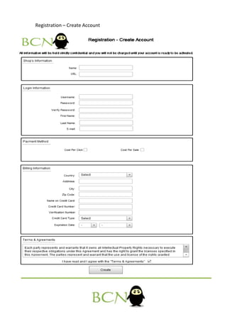 Registration – Create Account
 