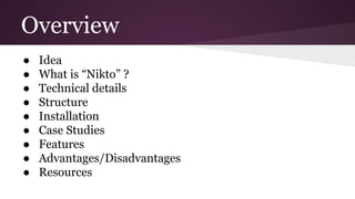 Nikto - an overview  ScienceDirect Topics