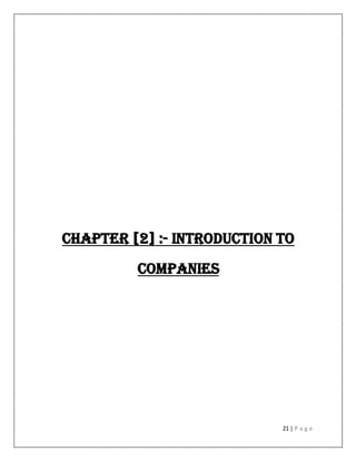 21 | P a g e
Chapter [2] :- Introduction to
Companies
 