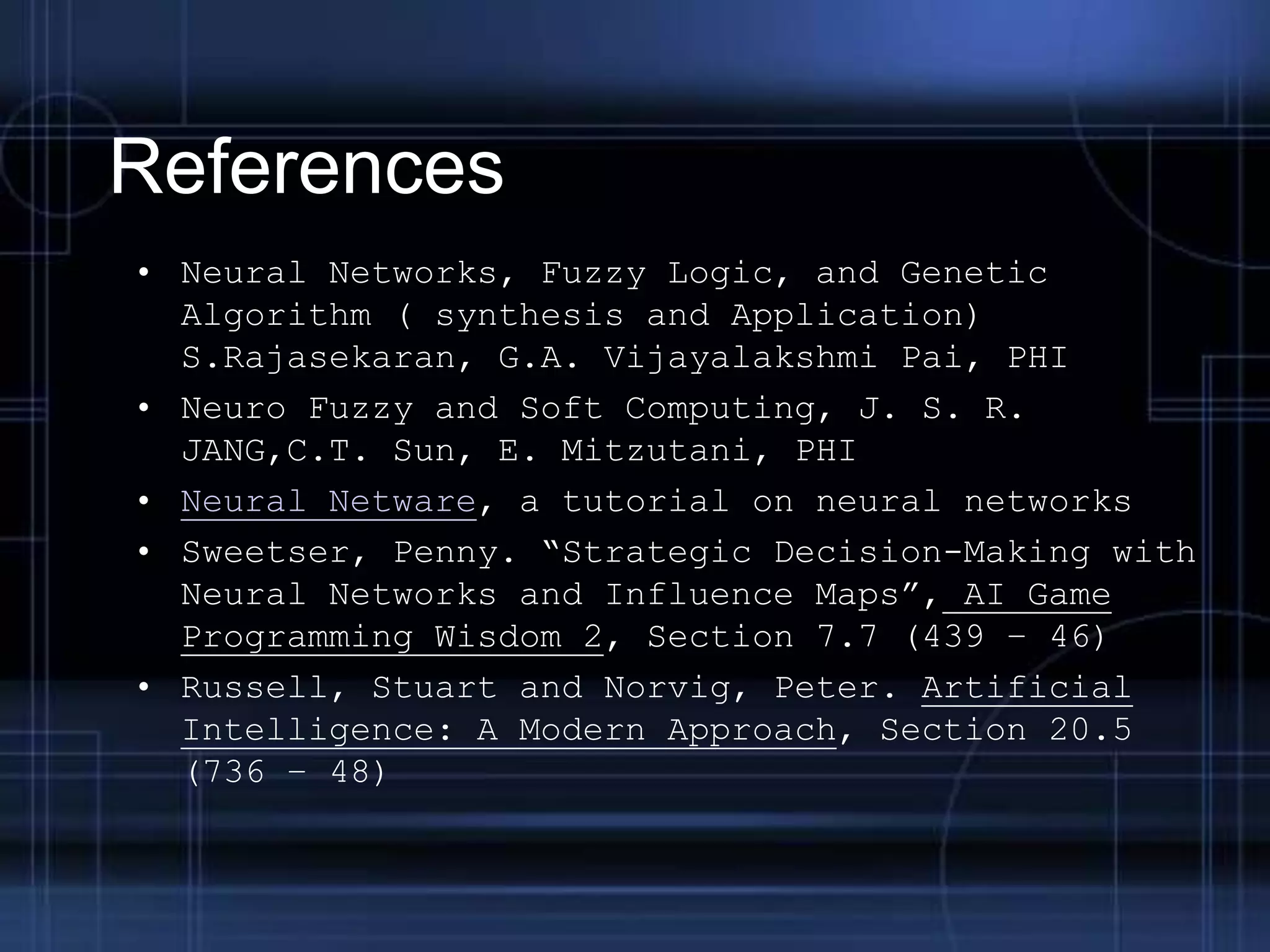 Classification Based On Learning MethodSupervisedUnsupervisedReinforcementSupervised learning Each training pattern: input + desired output 
