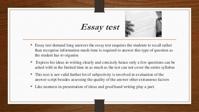 constructing essay type test items