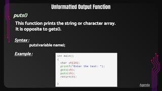 Input and output in c language c programming | PPT