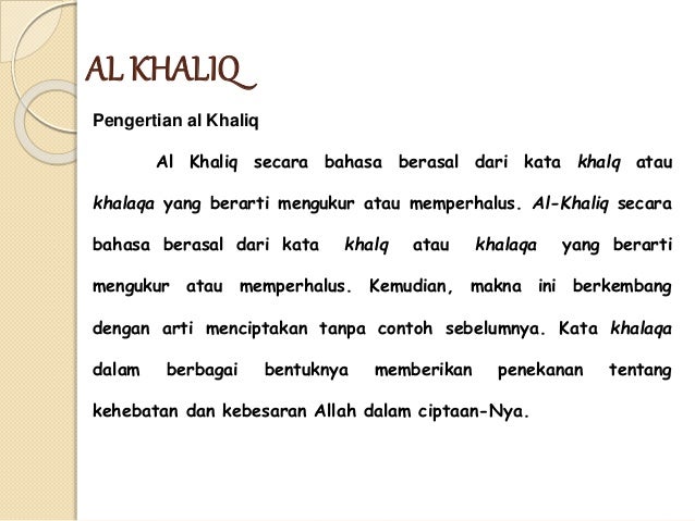 Jelaskan Asmaul Husna Secara Bahasa Dan Etimologi Tugas Sekolah