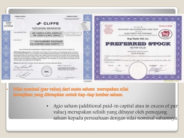 Opsi nilai nominal saham