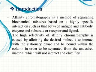 Affinity Chromatography Modern Pharmacuetical Analytical Techniques | PDF
