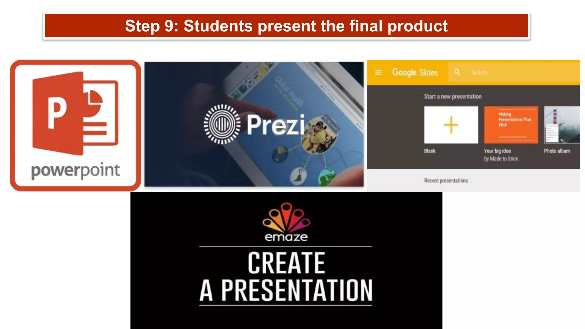 Step 9: Students present the final product
 