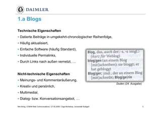 Weblogs im Unternehmenseinsatz