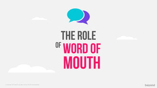 © Copyright 2013 Beyond. All rights reserved. Private and Conﬁdential
of
The role
word of
mouth
 