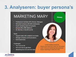 3. Analyseren: buyer persona’s
 