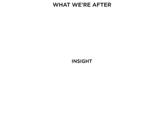 INSIGHT
WHAT WE’RE AFTER
 