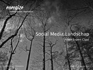 Social Media Landschap NIMA Expert Class Amsterdam, 8 december 2010 klaas@energize.nl | @klaasweima 