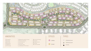 N
AMENITIES STYLES TYPES
Guardhouse
Pocket Park
River/ Wadi
Seating Deck
Wildlife Pond
Fire Pit Lounge
Bridge Effect Pedestrian Crossing
Fitness & Games Area
Community Lawn
Picnic Deck
Boulder Crossing
Pebble Beach with Hammocks
Community Clubhouse
Sport Park
Sunken Event Lawn
Kids Dale
Community Garden CEDAR
CANNA 3 BEDROOM UNIT
4 BEDROOM UNIT
UTILITIES
A
B
C
D
E
F
N
D
I
G
H
I
J
K
L
B
C
E
A
G
M
N
O
P
Q
F
Q
G
H M
G
B
O
L
J
I
G
F
Q
A
C
P
K
 