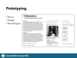 COcreate COLLECTIVE
Prototyping
? Axure
? SnagIt
? NounProject
 