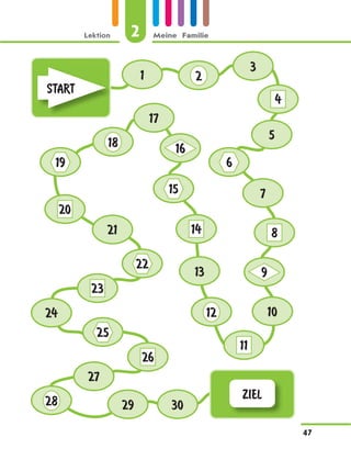 Lektion 2 Meine Familie
47
START
ZIEL
1 2
3
4
5
6
7
8
9
10
11
12
13
14
15
16
17
18
19
20
21
22
23
24
25
26
27
28 29 30
 