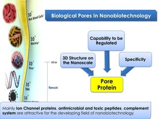 Nanobiotechnology,Nanotechnology,Biological pores | PPTX