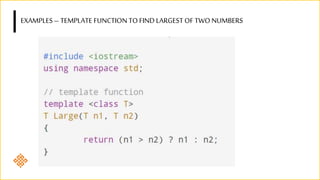 Templates and Exception Handling in C++ | PPTX