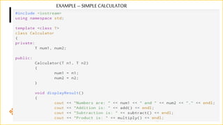Templates and Exception Handling in C++ | PPTX