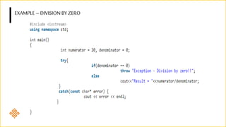 Templates and Exception Handling in C++ | PPTX