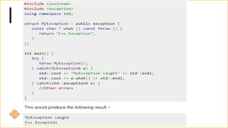 Templates and Exception Handling in C++ | PPTX