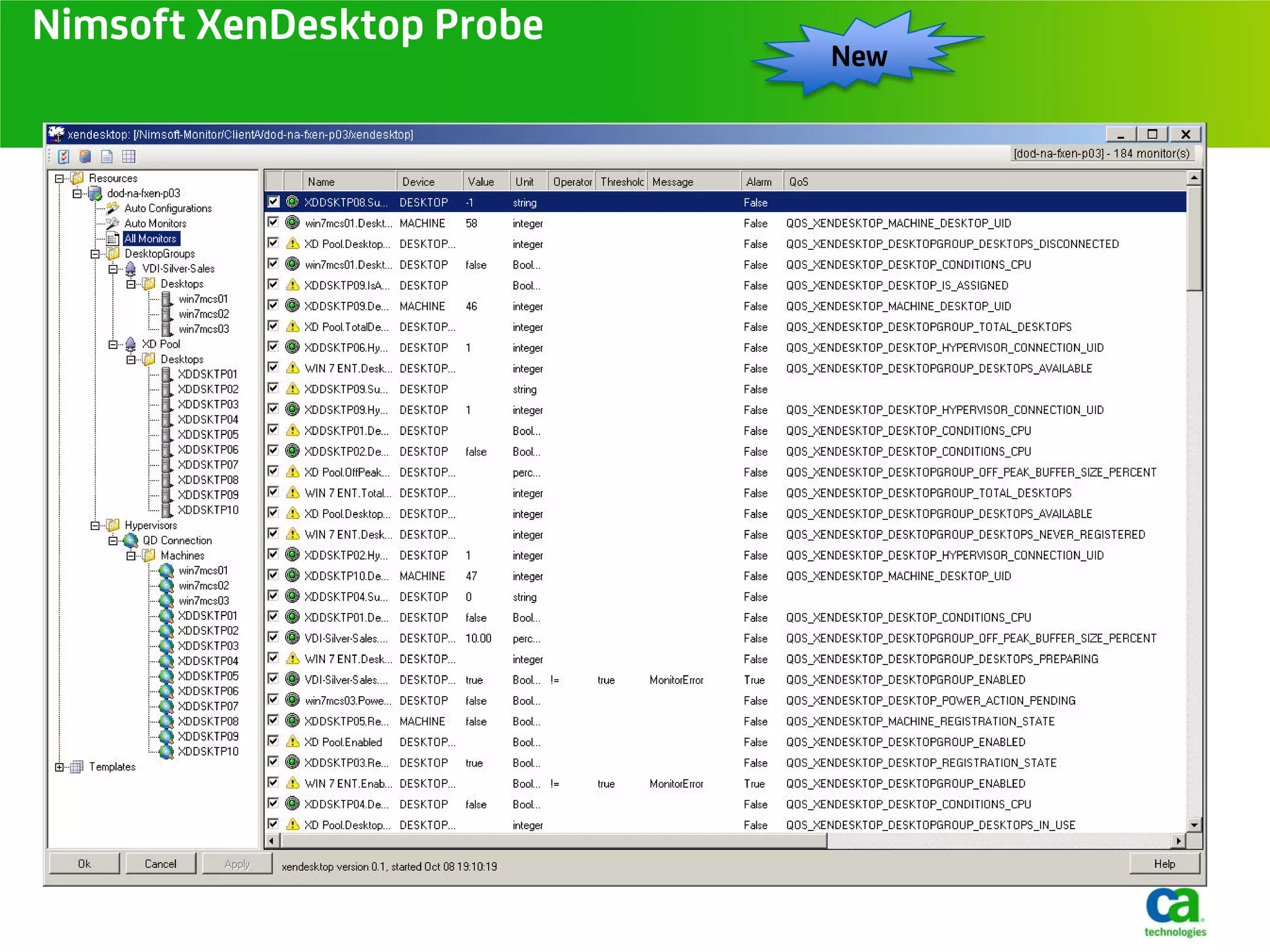 Nimsoft XenDesktop Probe
                           New
 