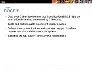 Presentation_ID 16© 2008 Cisco Systems, Inc. All rights reserved. Cisco Confidential
Cable
DOCSIS
 Data-over-Cable Servic...