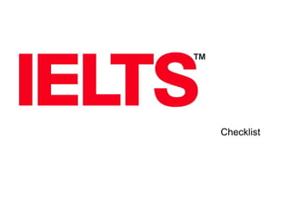 IELTS Checklist