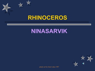 RHINOCEROS
NINASARVIK
plastic art by Ester Lukas 1987
 