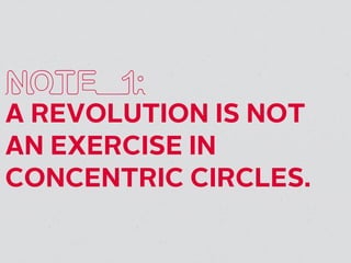 NOTE 1:
A REVOLUTION IS NOT
AN EXERCISE IN
CONCENTRIC CIRCLES.
 